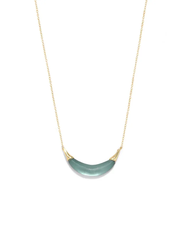 Gold Capped Crescent Lucite Necklace sold by Blue Ruby