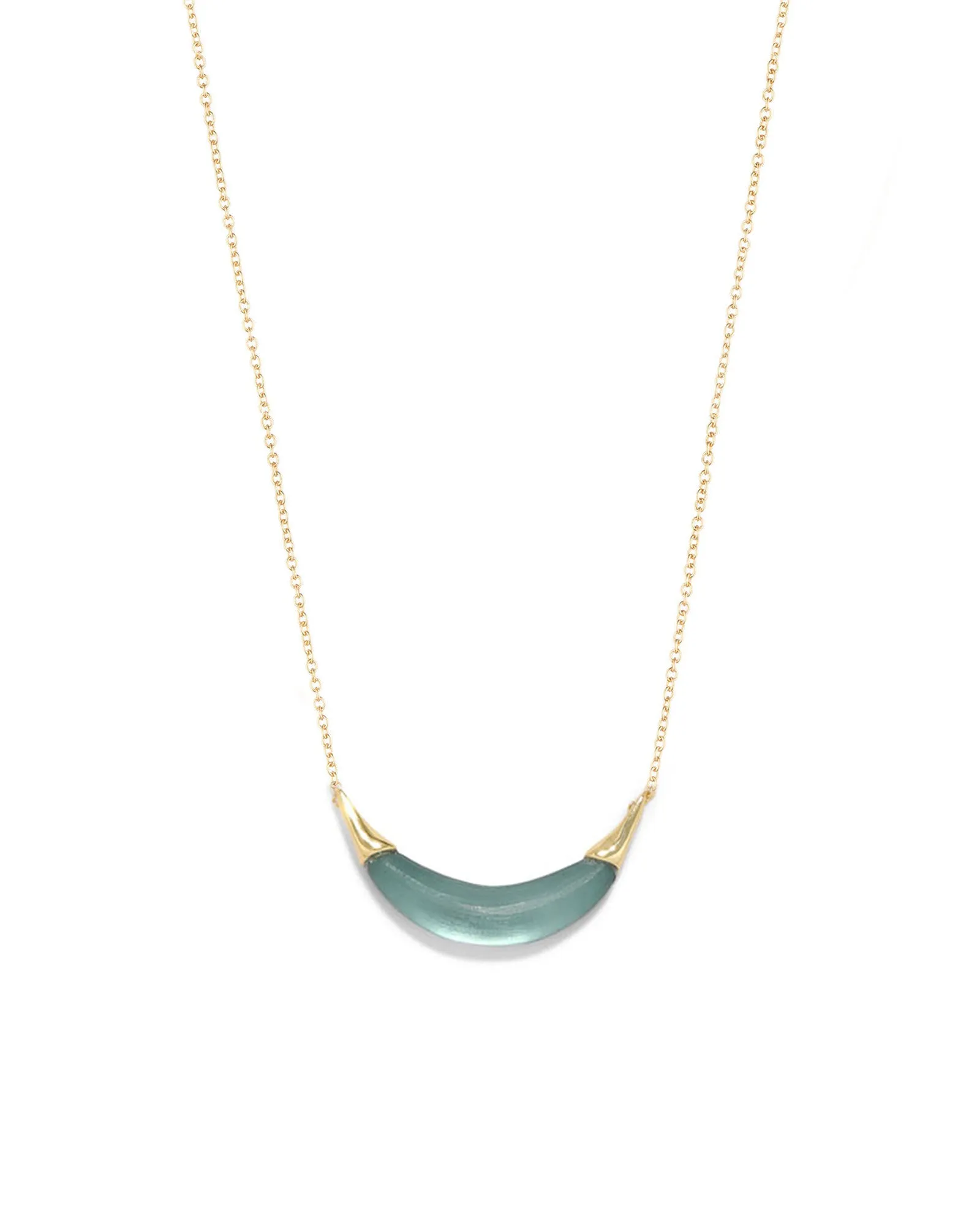 Gold Capped Crescent Lucite Necklace sold by Blue Ruby