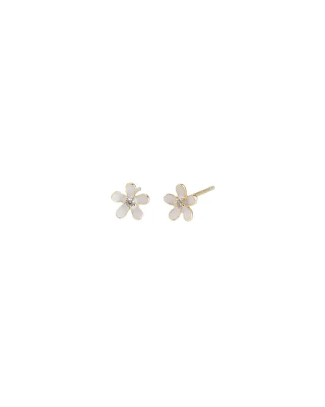 Enamel Flower CZ Studs sold by Blue Ruby