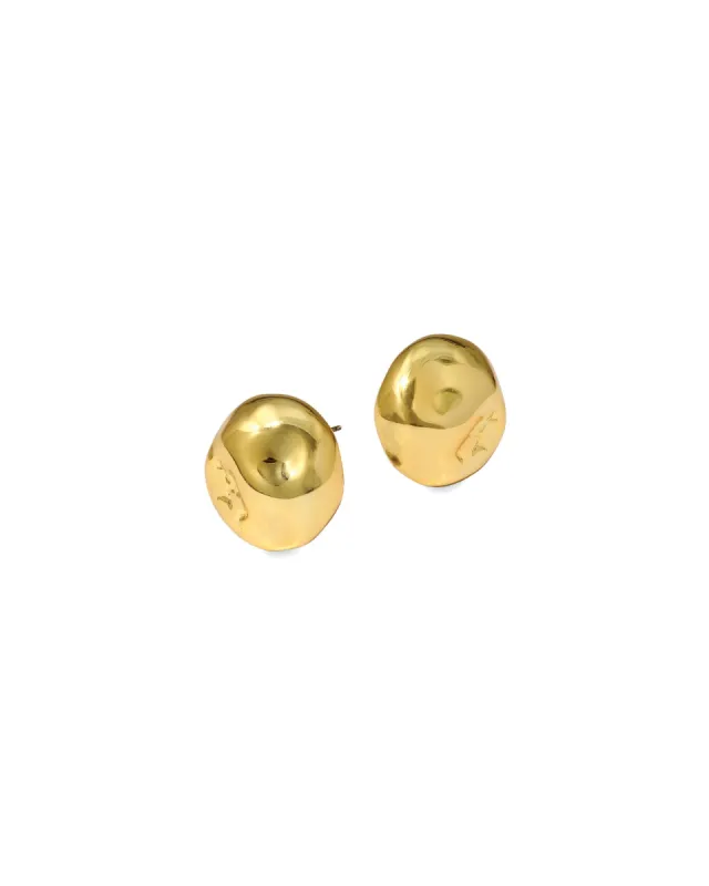 Brut Gold Button Post Earrings sold by Blue Ruby
