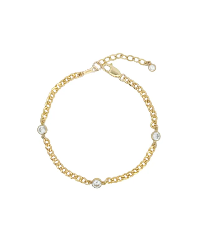 Station 3 CZ Curb Bracelet sold by Blue Ruby
