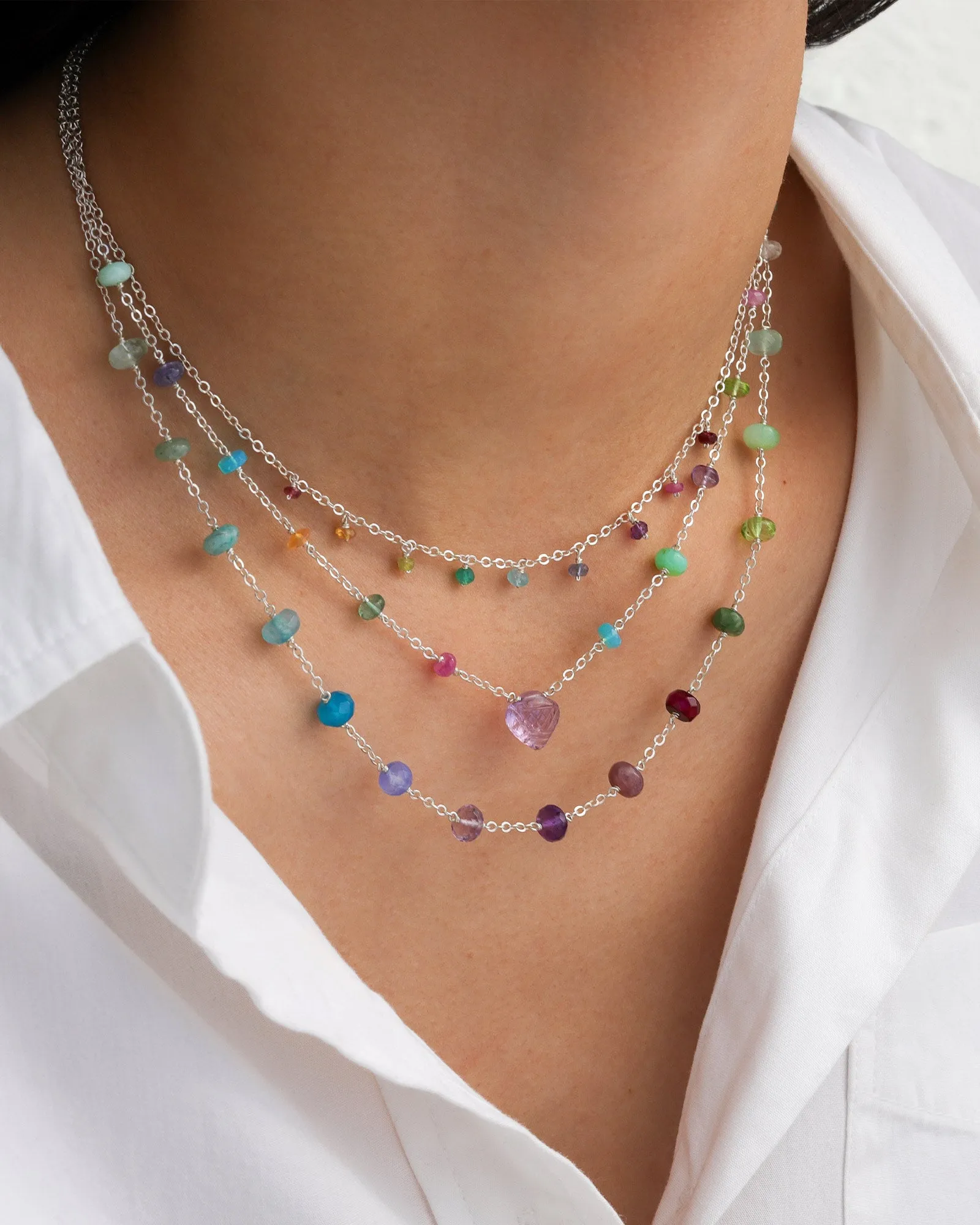 Stone Station Heart Necklace sold by Blue Ruby product image thumbnail 2