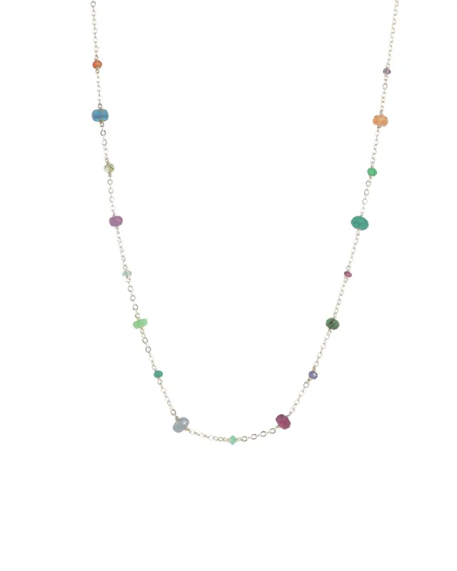 Mixed Stone Station Necklace sold by Blue Ruby