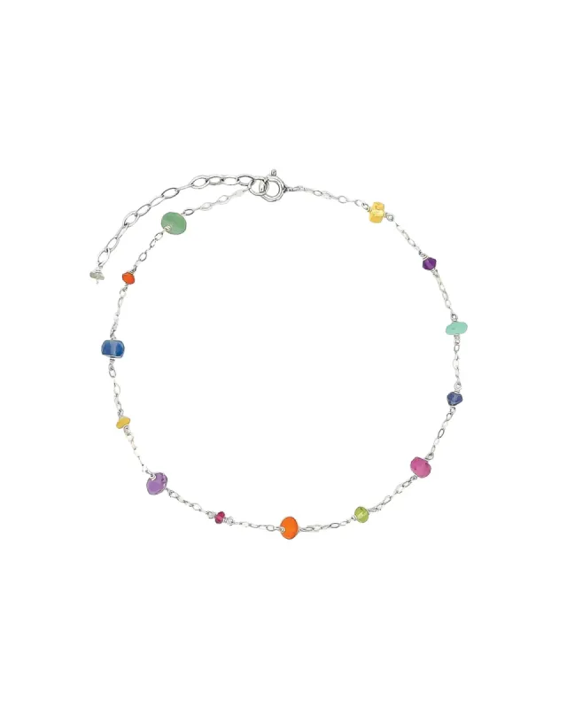 Mixed Stone Station Anklet sold by Blue Ruby