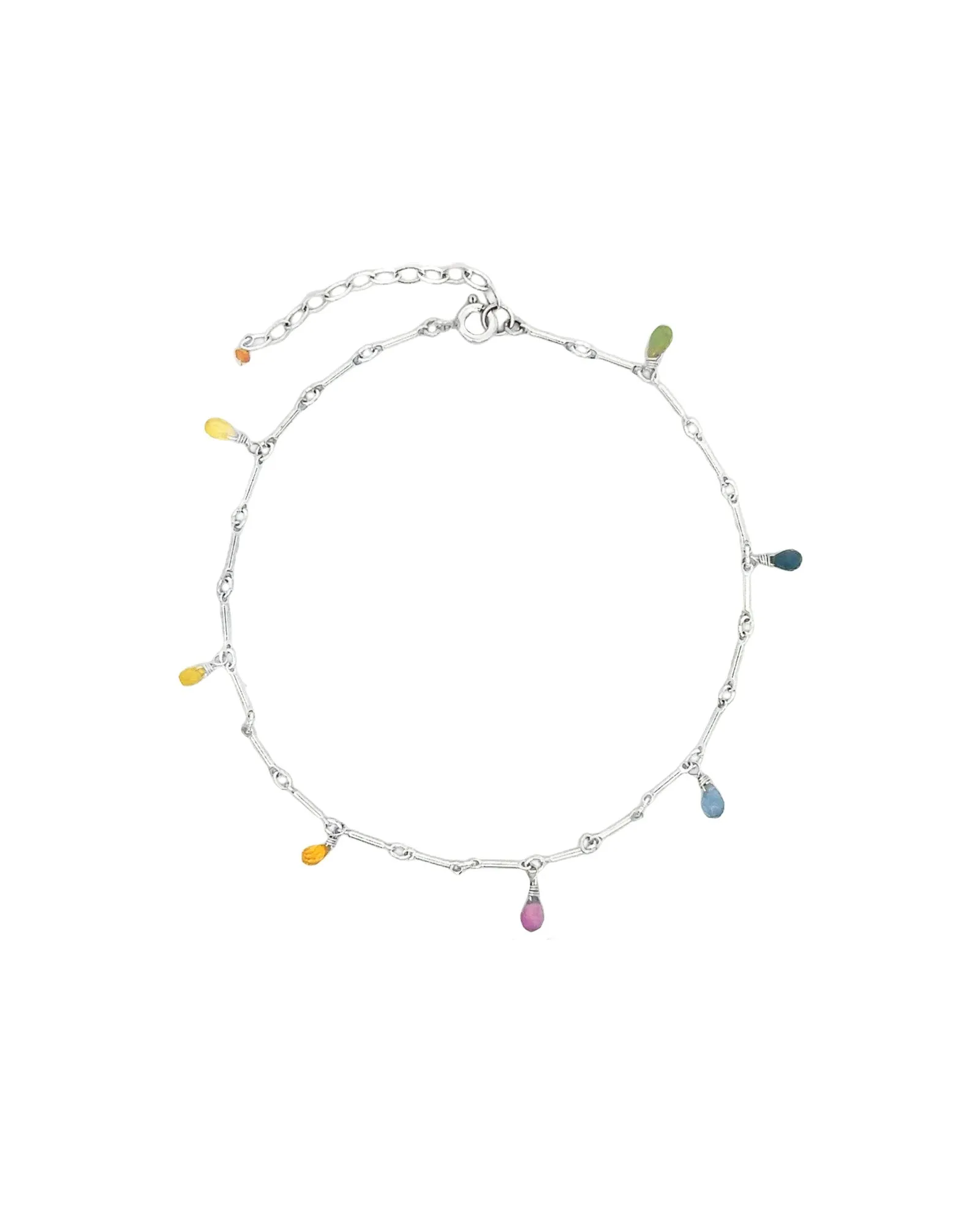 7 Teardrop Stone Bar Anklet sold by Blue Ruby