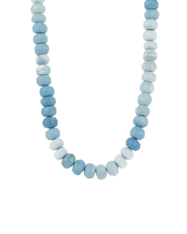 Blue Opal Heishi Stone Necklace sold by Blue Ruby