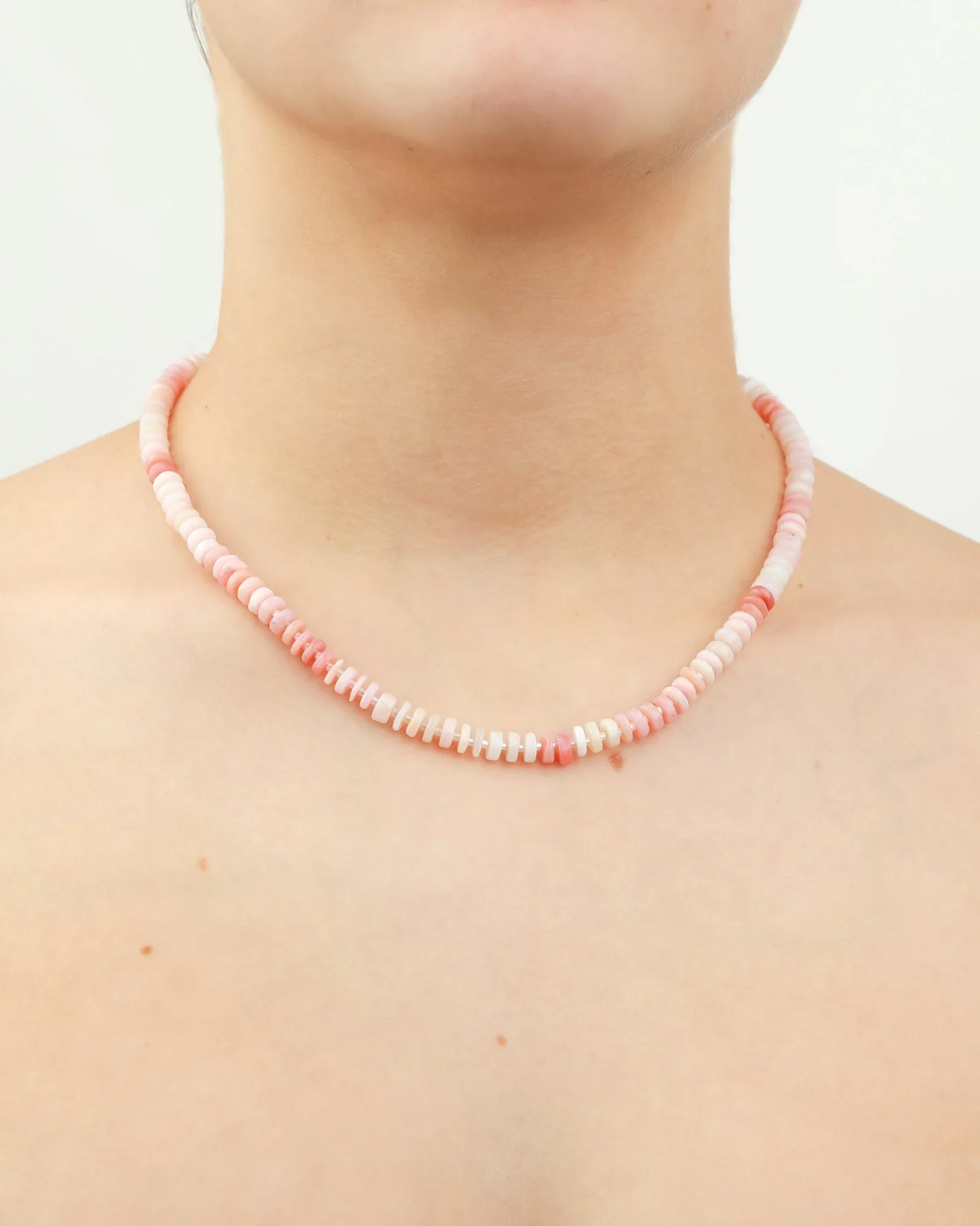 Pink Opal Heishi Stone Necklace sold by Blue Ruby product image thumbnail 4