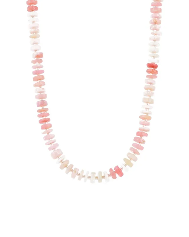 Pink Opal Heishi Stone Necklace sold by Blue Ruby