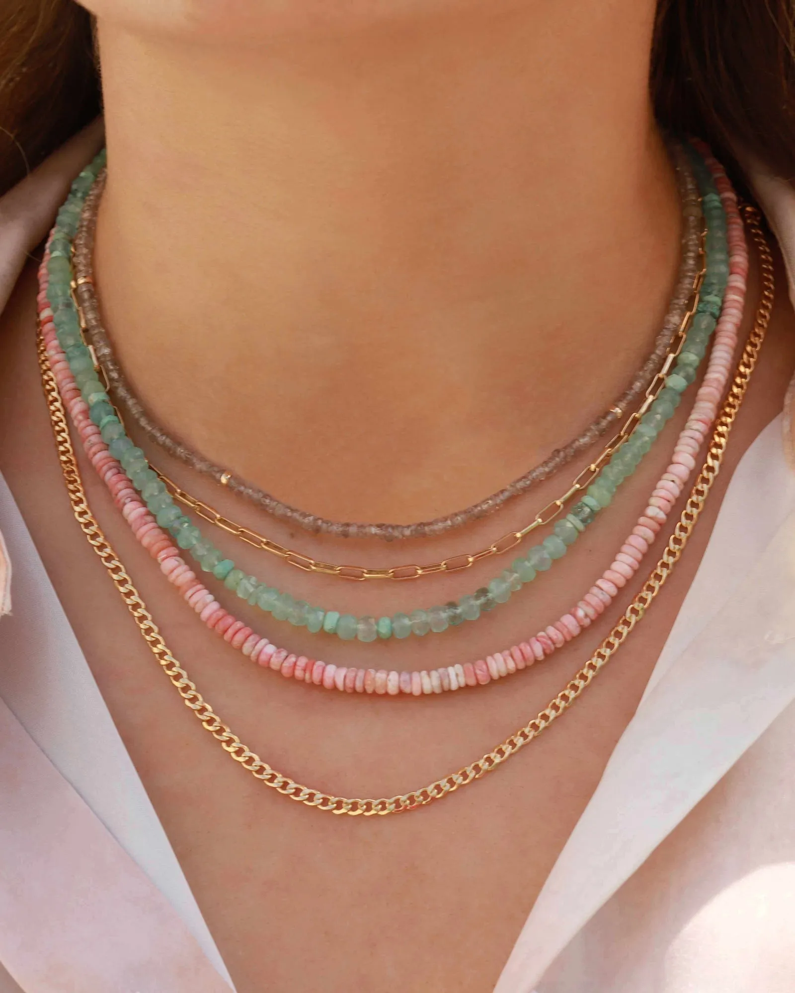 Pink Opal Stone Necklace sold by Blue Ruby product image thumbnail 2