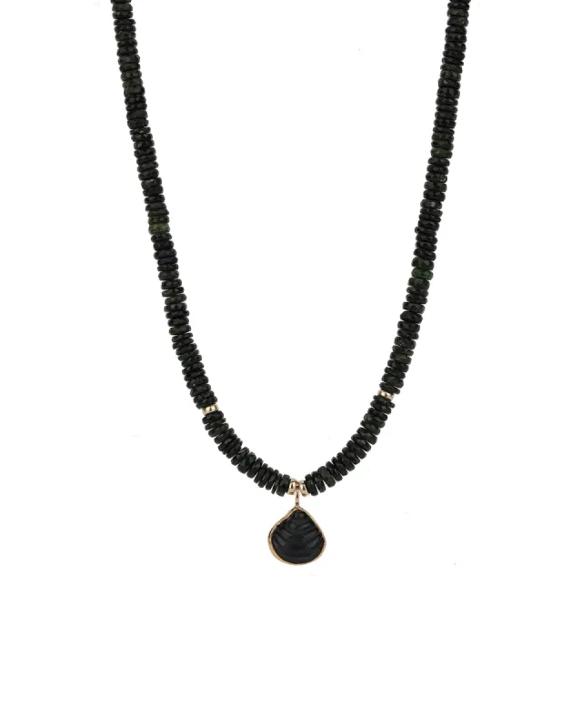 Large Shell Stone Charm Necklace sold by Blue Ruby