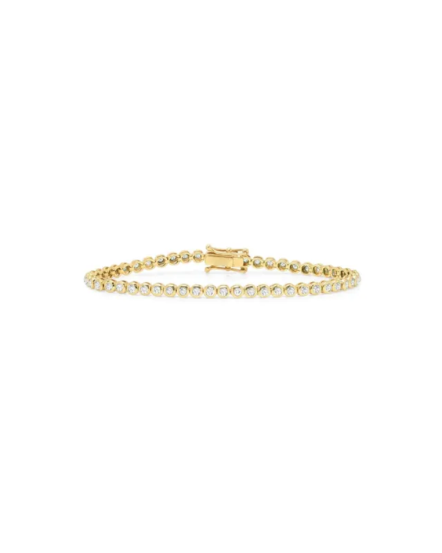 Round Bezel CZ Bracelet sold by Blue Ruby