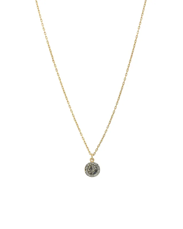 Round Pavé Halo Necklace sold by Blue Ruby