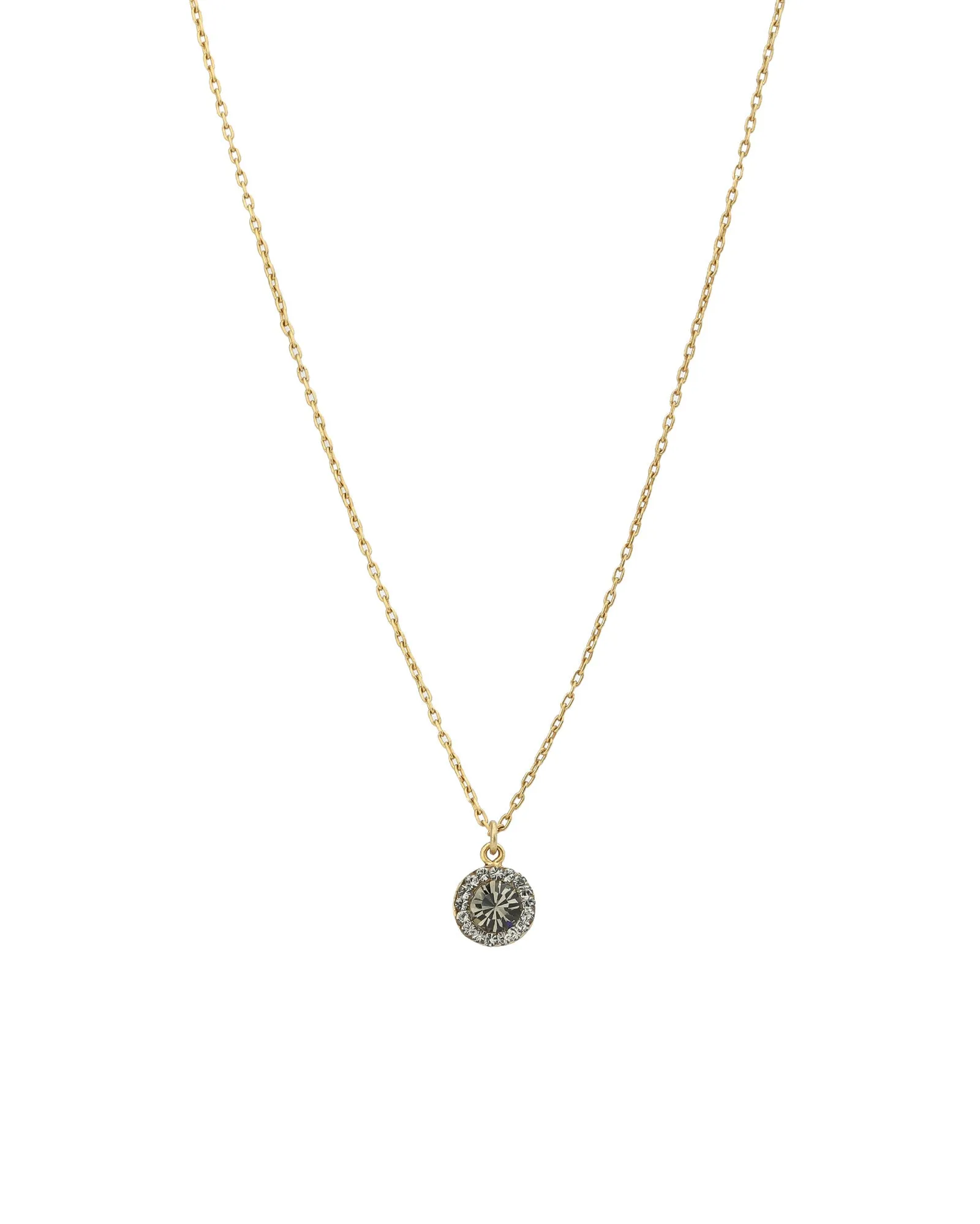 Round Pavé Halo Necklace sold by Blue Ruby