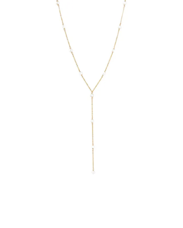 Pearl Station Lariat | 4mm sold by Blue Ruby