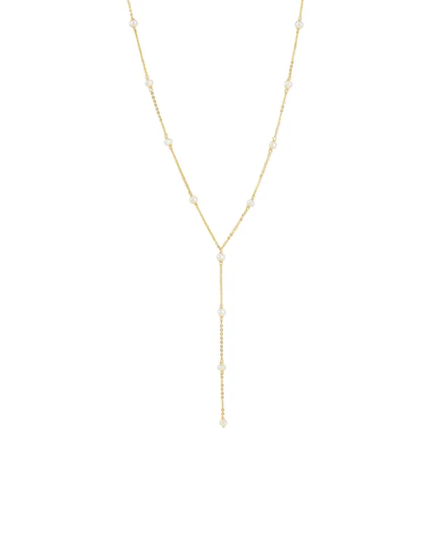 Pearl Station Lariat | 3mm sold by Blue Ruby