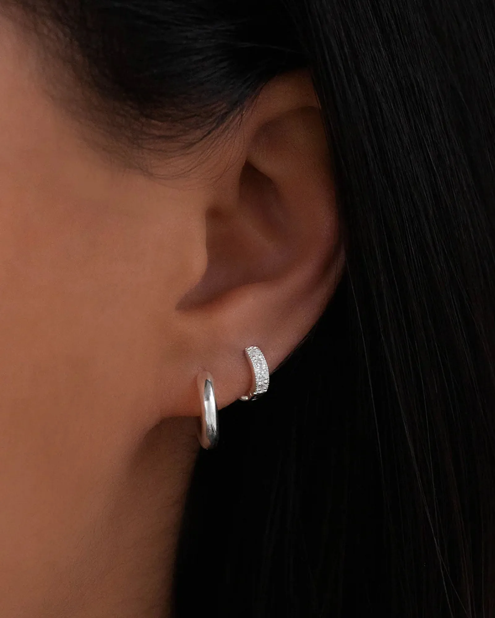 Pavé Huggies | 8mm sold by Blue Ruby product image thumbnail 2