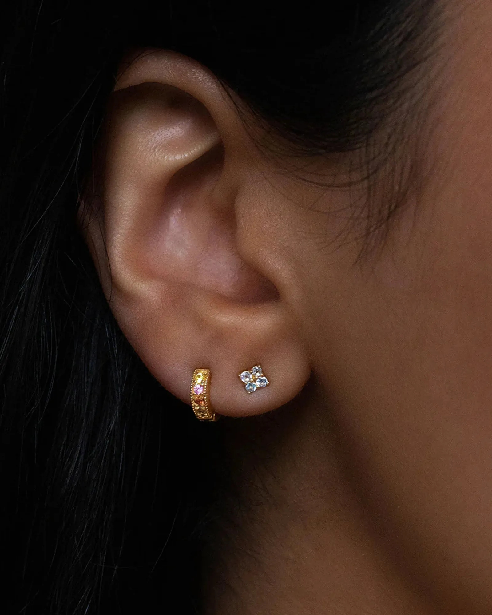 Pavé Huggies | 8mm sold by Blue Ruby product image thumbnail 2