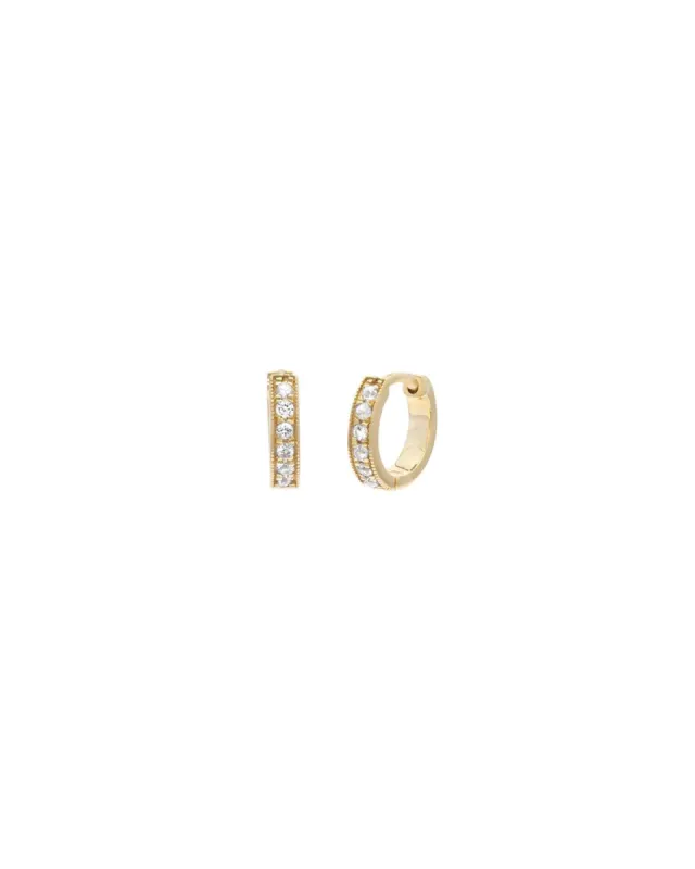 Pavé Huggies | 10mm sold by Blue Ruby