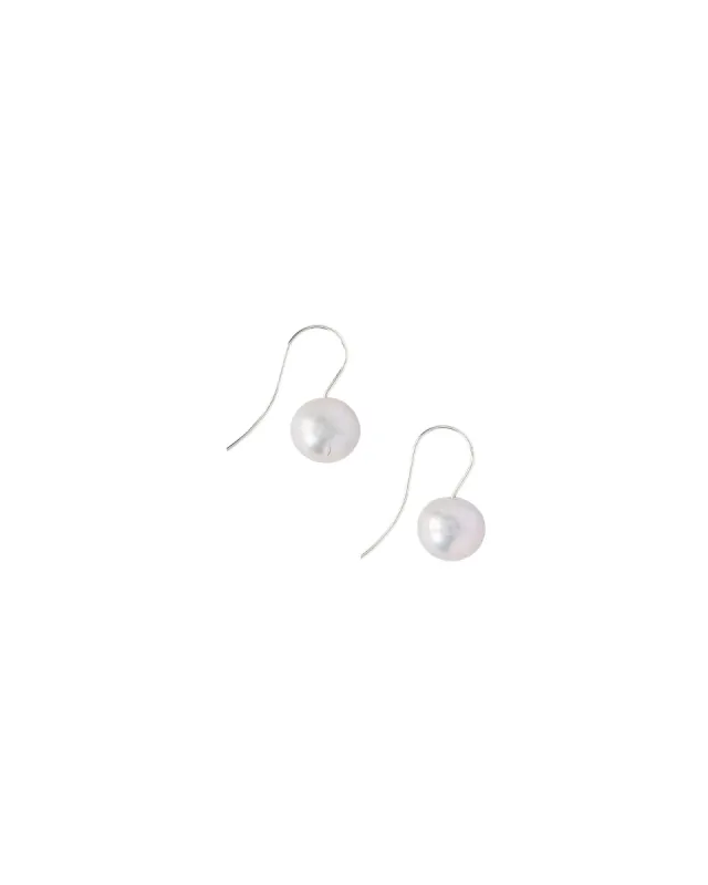 Grey Baroque Pearl and Silver Drop Hooks sold by Blue Ruby
