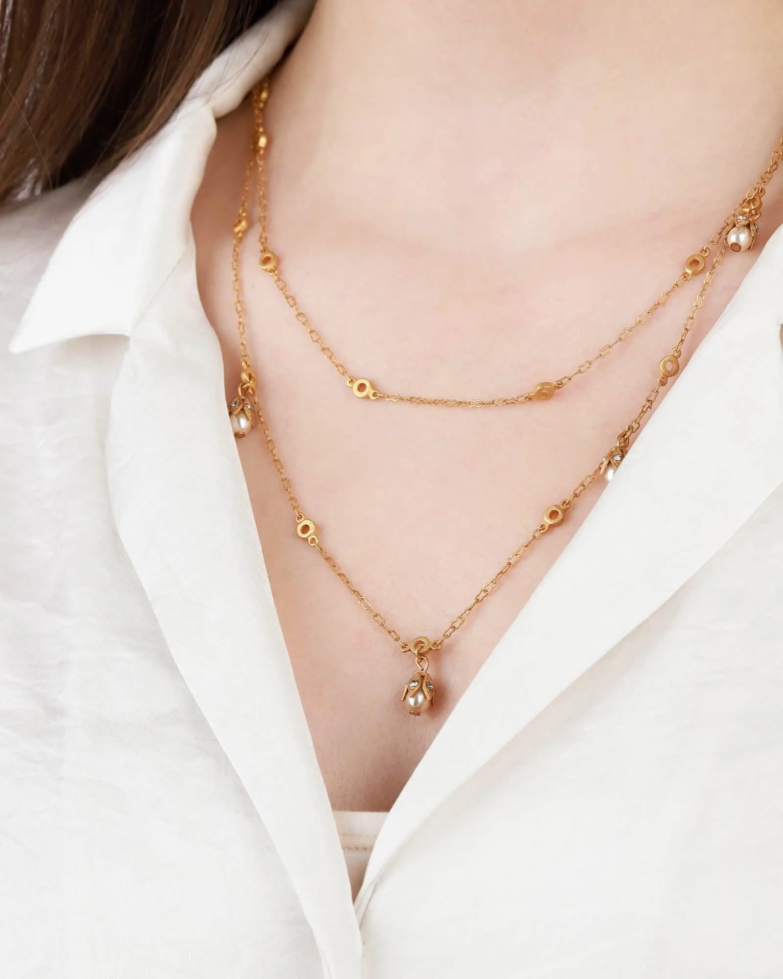 Two Row Cap Pearl Necklace sold by Blue Ruby product image thumbnail 2