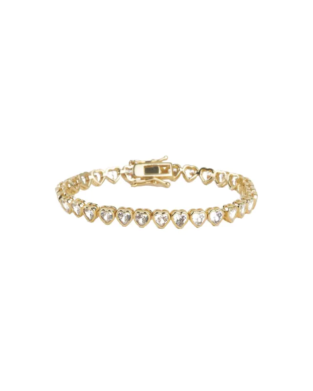 Tennis Heart Bezel CZ Bracelet sold by Blue Ruby