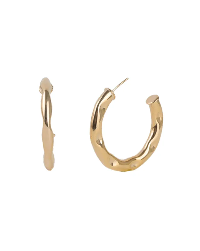 Slim Wavy Hoops | 40mm sold by Blue Ruby