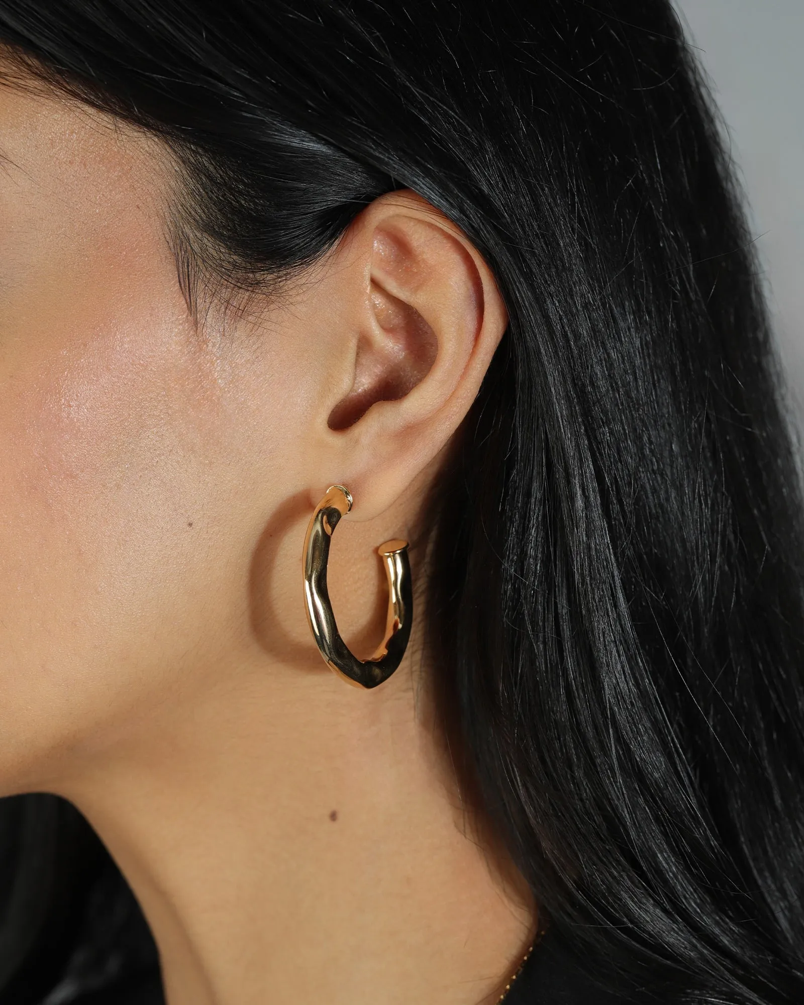 Slim Wavy Hoops | 40mm sold by Blue Ruby product image thumbnail 2