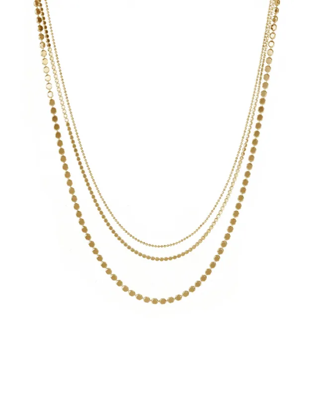 3 Row Ball Disc Necklace sold by Blue Ruby