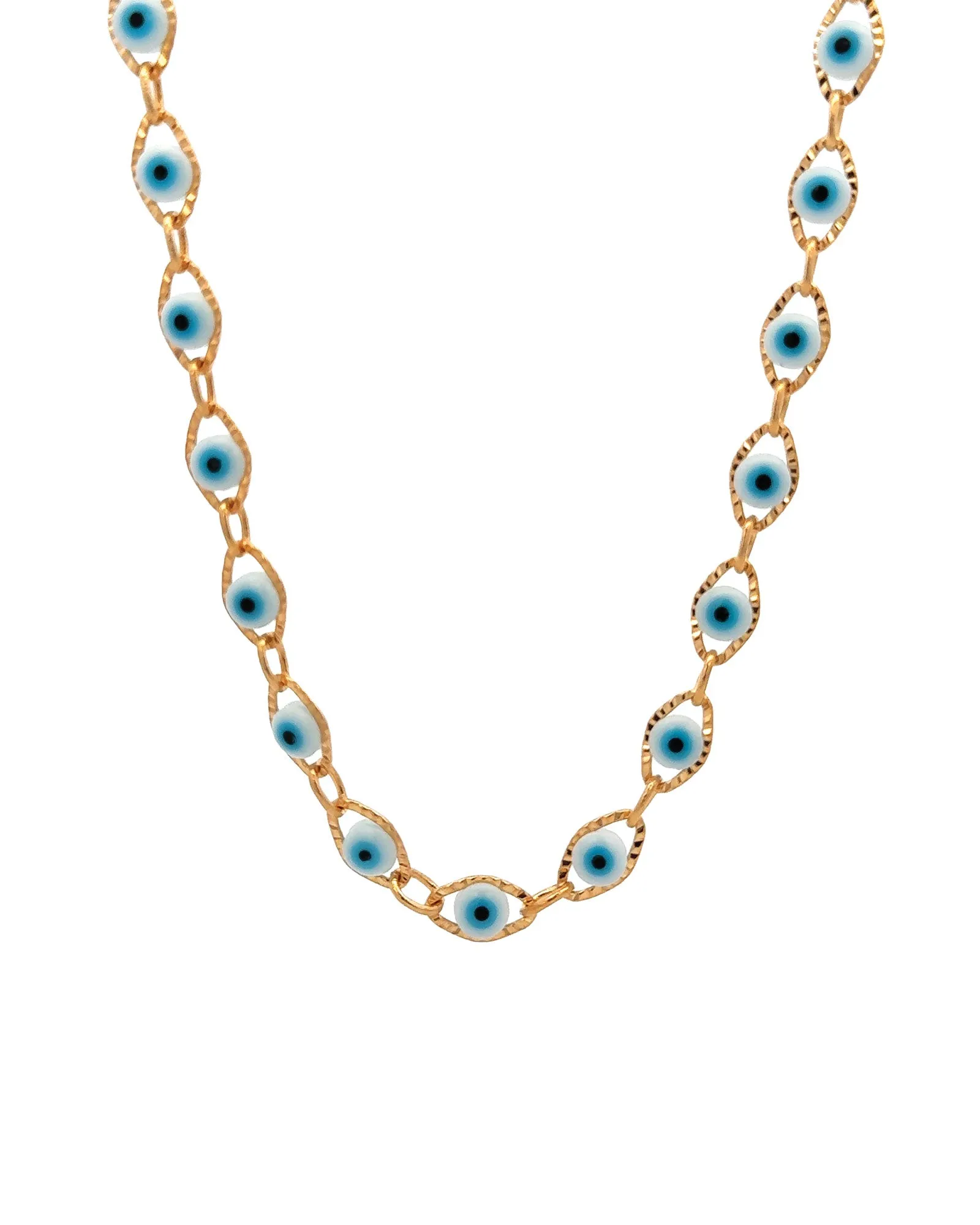 Multi Evil Eye Link Necklace sold by Blue Ruby