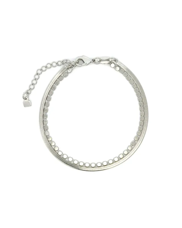 2 Row Herringbone Disc Bracelet sold by Blue Ruby