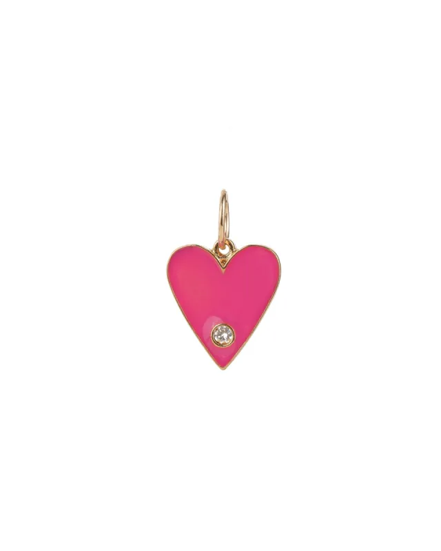 Heart Single CZ Enamel Charm sold by Blue Ruby