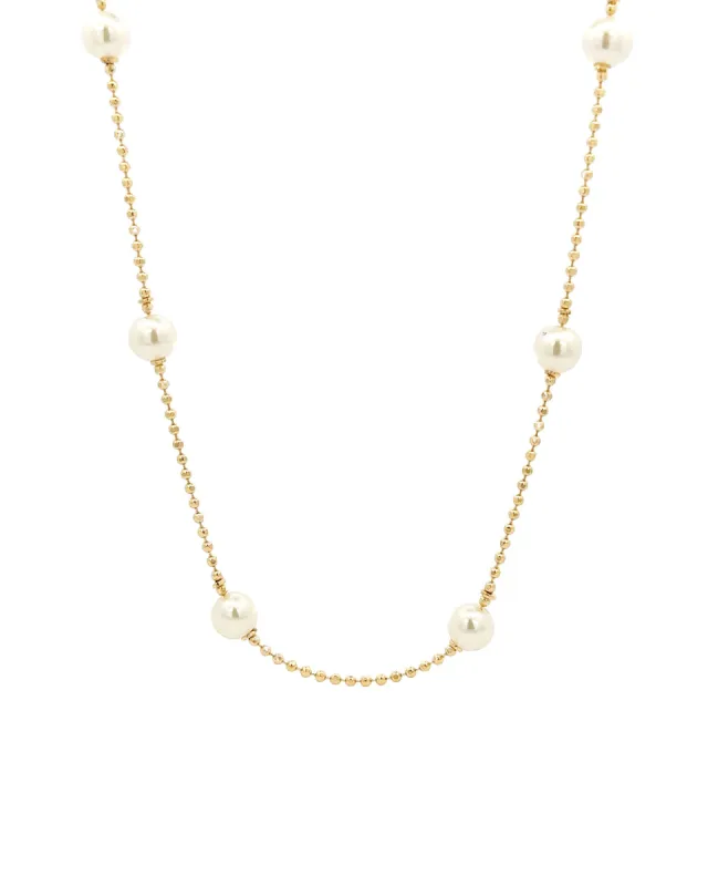 Beaded Pearl Station Necklace sold by Blue Ruby