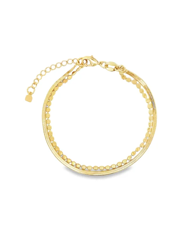 2 Row Herringbone Disc Bracelet sold by Blue Ruby
