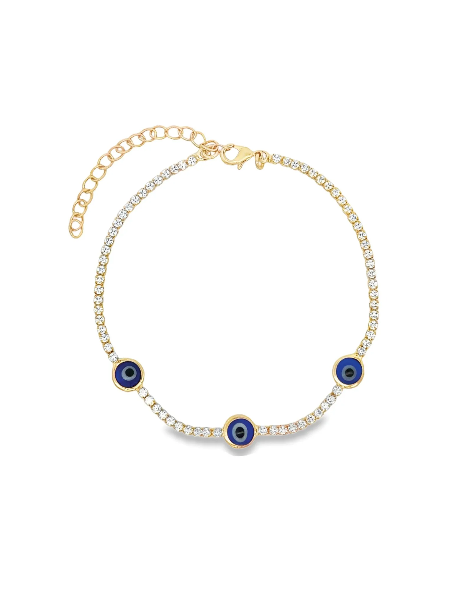 Three Evil Eye CZ Tennis Bracelet sold by Blue Ruby