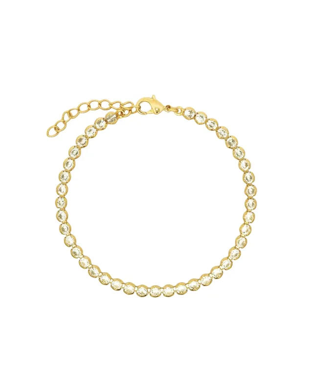 Tennis Half Bezel Round CZ Bracelet sold by Blue Ruby