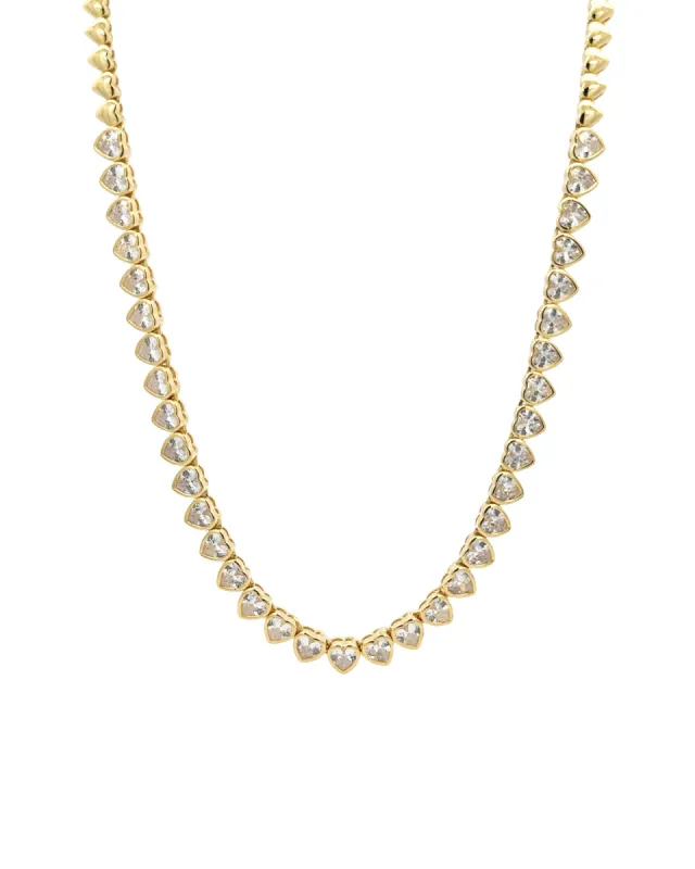 Tennis Heart CZ Necklace | 5mm sold by Blue Ruby