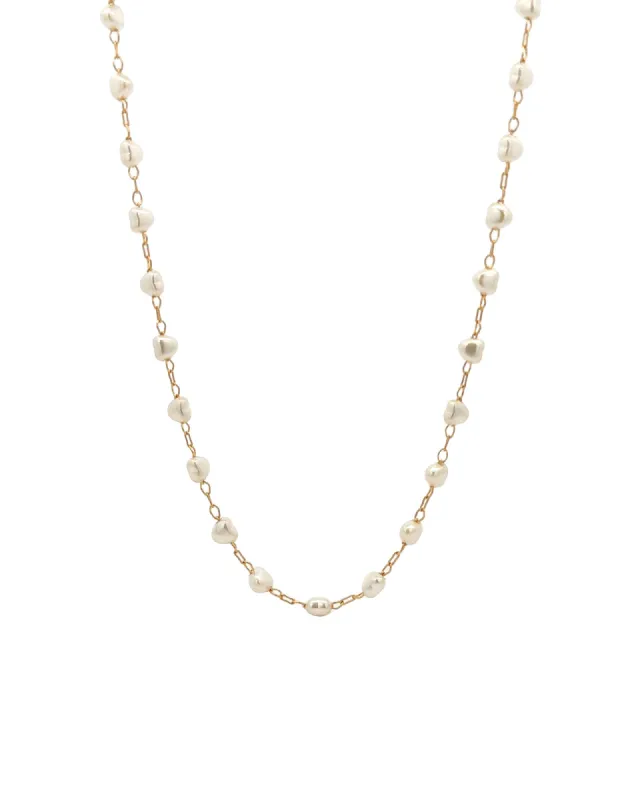 Pearl Heart Station Necklace sold by Blue Ruby