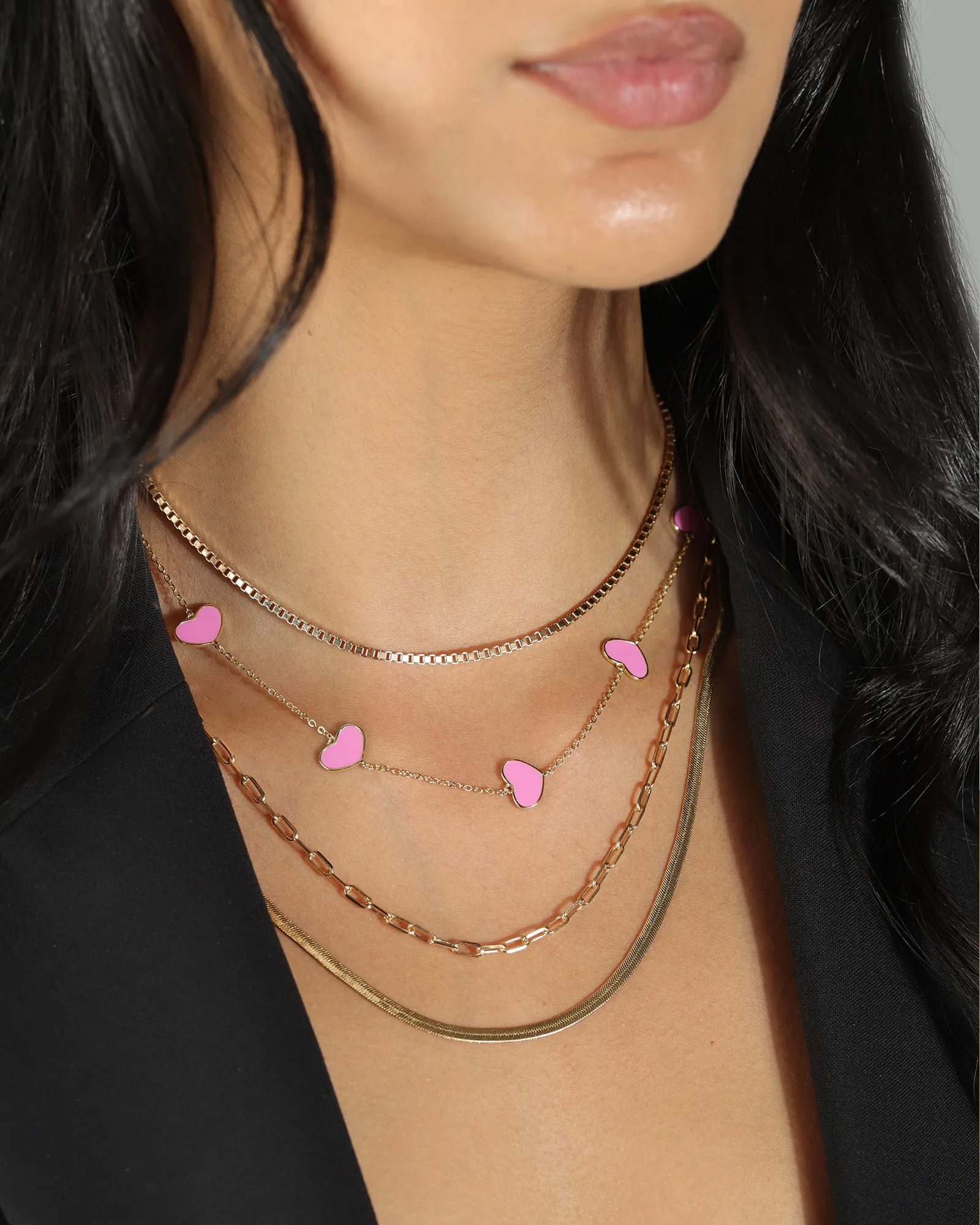 Enamel Heart Station Necklace sold by Blue Ruby product image thumbnail 2