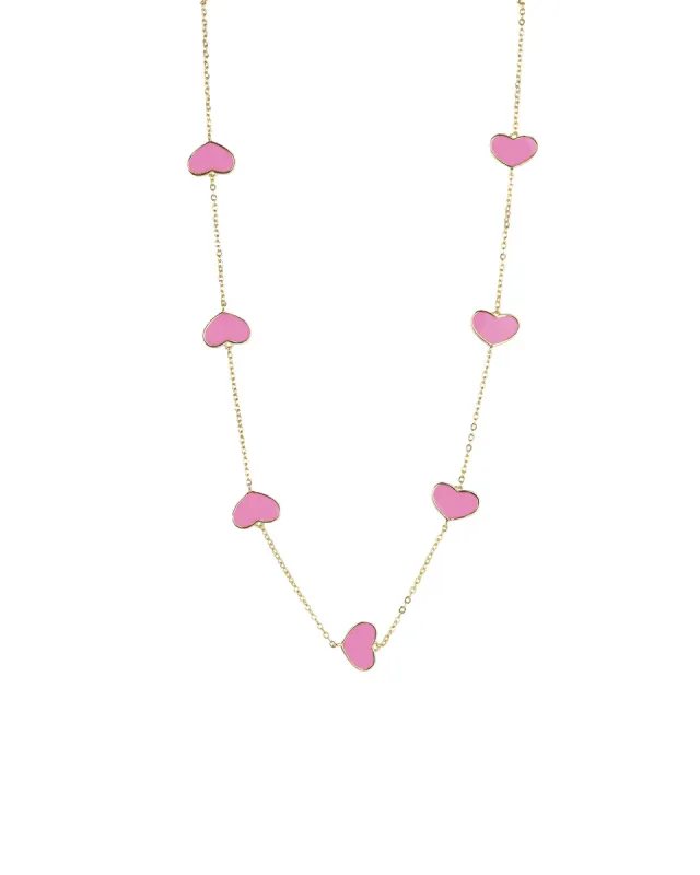 Enamel Heart Station Necklace sold by Blue Ruby