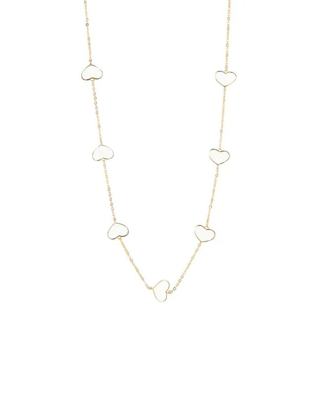 Enamel Heart Station Necklace sold by Blue Ruby