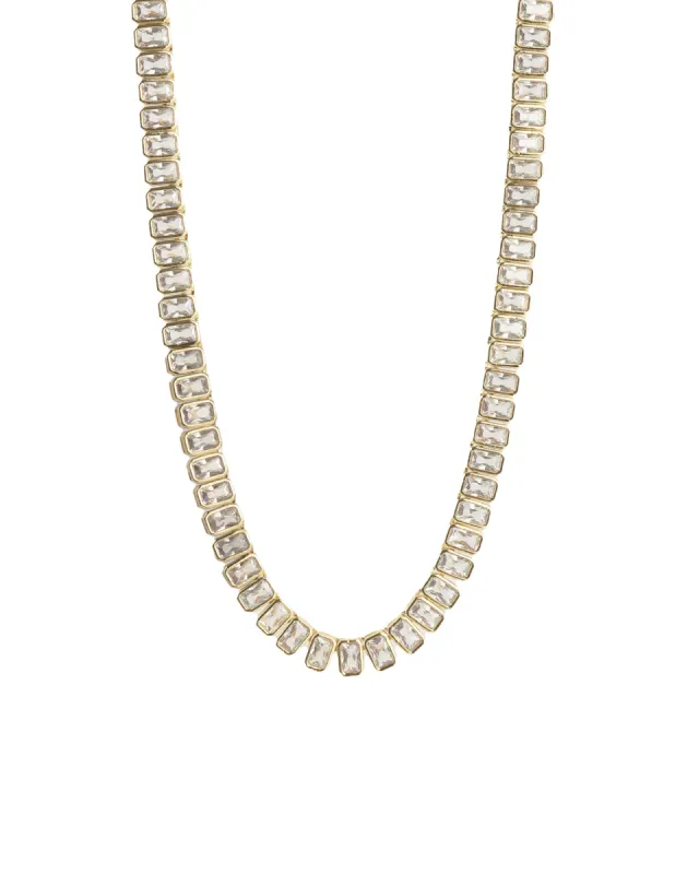 Tennis Rectangle CZ Necklace sold by Blue Ruby