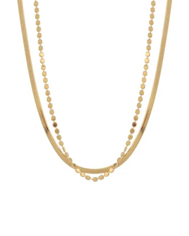 2 Row Herringbone Disc Necklace sold by Blue Ruby