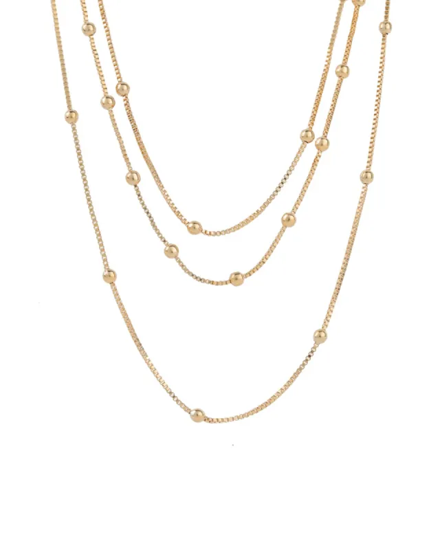 3 Row Ball Station Necklace sold by Blue Ruby