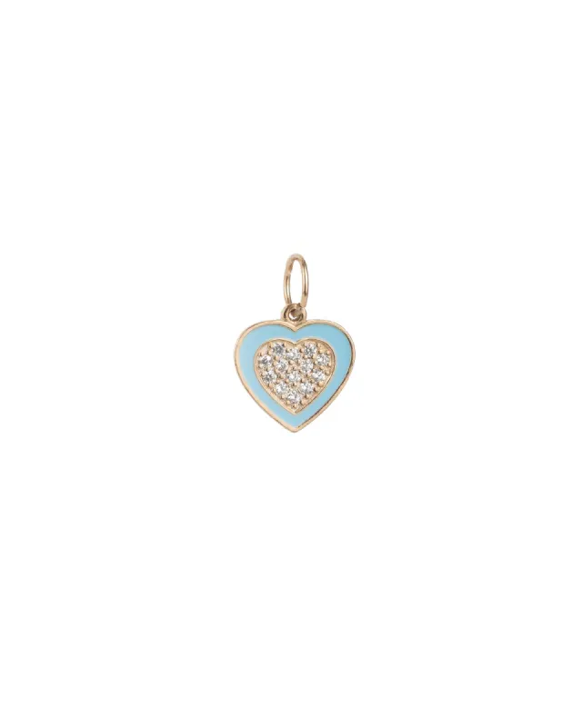 Pavé Heart Centre Enamel Charm sold by Blue Ruby