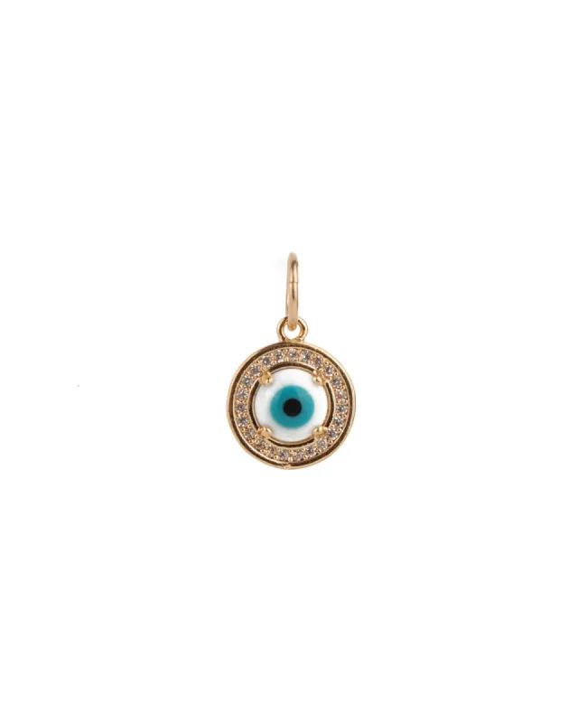 Round Evil Eye Pavé Charm sold by Blue Ruby
