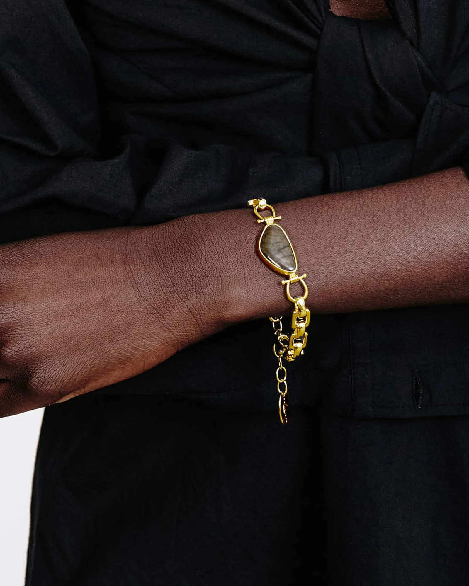 Large Link Bezel Stone Bracelet sold by Blue Ruby product image thumbnail 2