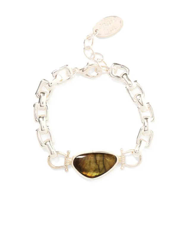 Large Link Bezel Stone Bracelet sold by Blue Ruby