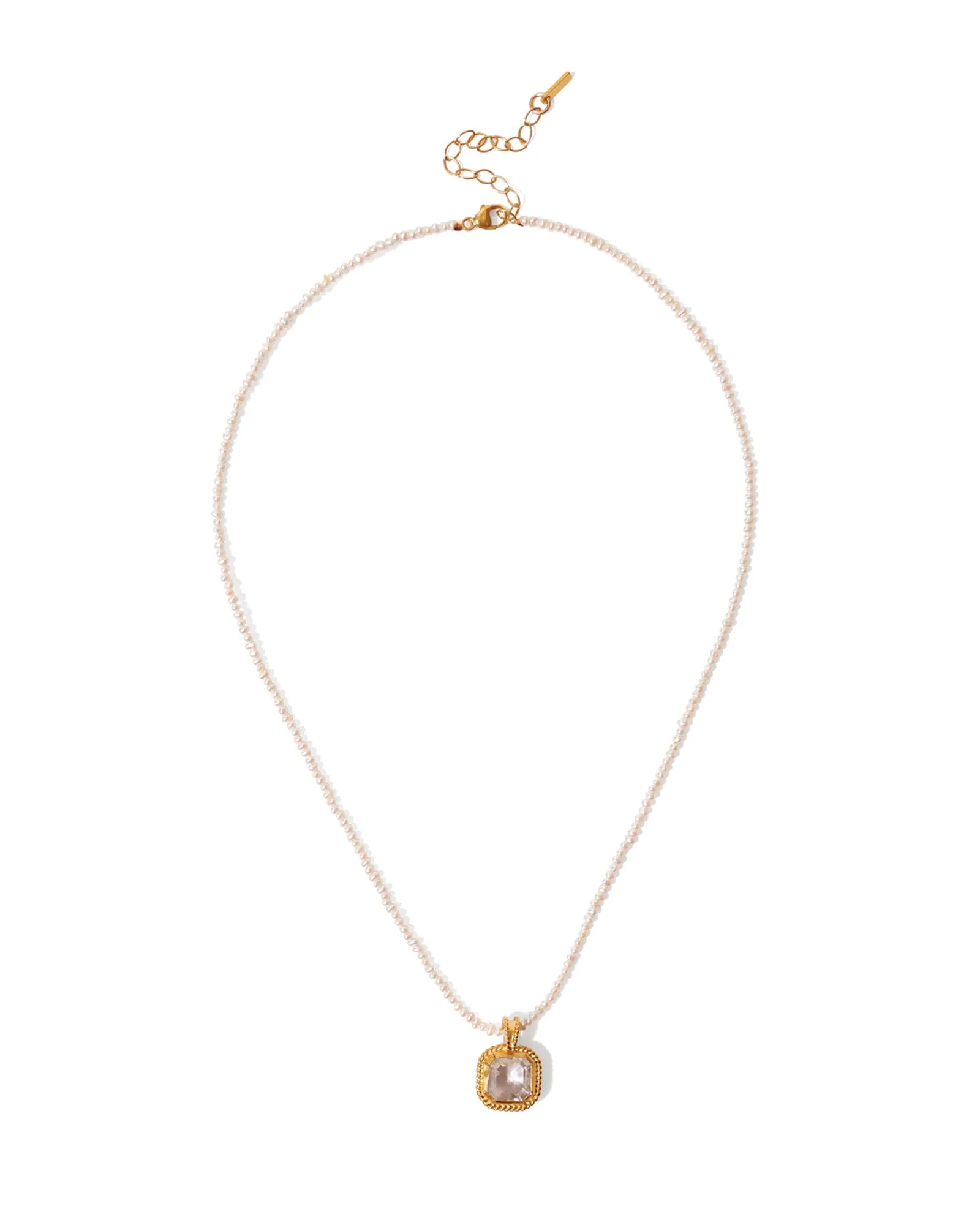 Square Crystal Pearl Necklace sold by Blue Ruby product image thumbnail 3