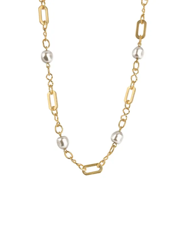 Mix Link Pearl Necklace sold by Blue Ruby