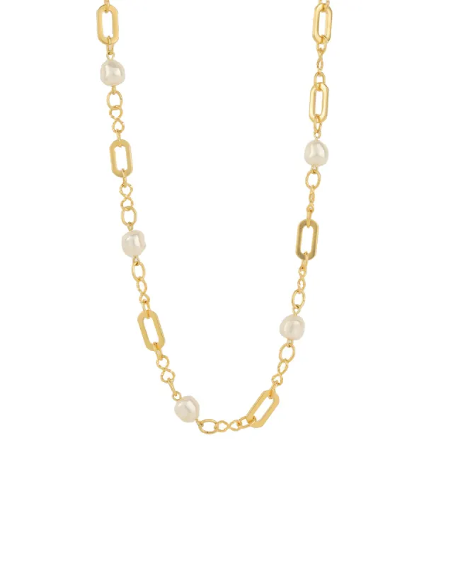 Mix Link Pearl Necklace sold by Blue Ruby